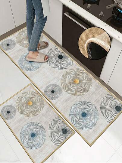 3.5mm Thick Rubber Linen Kitchen Mat, Modern Luxury Style Kitchen Absorbent Rug, Edged Carpet To Prevent Peeling, Water-Absorbing And Easy To Clean Mat, Linen Surface, Sponge Middle Layer, Rubber Bottom, Suitable For Kitchen Rugs, Home Decor, Bathroom, Entryway, Laundry Room, Hallway, Living Room And More