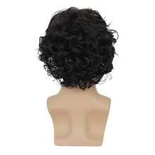 男士短卷假发 动漫角色扮演时尚日常假发 耐热合成纤维 蓬松柔软 造型假发（黑色和棕色可选） - 彩色 - 查看 4