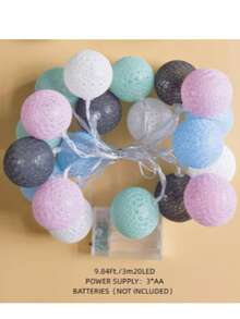 1 件 10/20 灯 2/3 米仙女灯串，适合女孩房间装饰、生日派对、婚礼、节日装饰、小礼物 - 黃色 - 查看 8