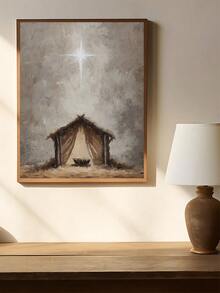 1 pieza Obra de arte de la Natividad vintage, arte de pesebre, impresión de la Natividad de Jesús, arte de estrella, el regalo ideal para amigos, regalo de fiesta, impresión de arte para dormitorio, decoración de sala de estar, decoración de oficina, decoración de cocina, obras de arte de pared, decoración de pared, decoración del hogar, decoración de habitación, arte de pared en lienzo, carteles, arte de pared con marco, marco opcional - Multicolor - Ver 7