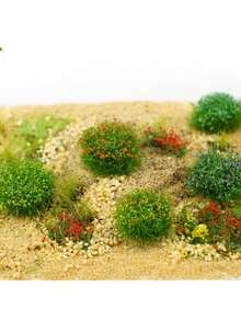 Bộ 6 mô hình cụm cây, mô phỏng bụi cây và cỏ dùng để làm mô hình tàu hỏa và đường sắt, vật liệu cảnh quan tĩnh cho công trình, phụ kiện trang trí tiểu cảnh vườn cổ tích tự làm, cây cối, hoa, cỏ dại cho cảnh quân sự ngoài trời, giao hàng màu ngẫu nhiên. - Nhiều màu - Xem 2