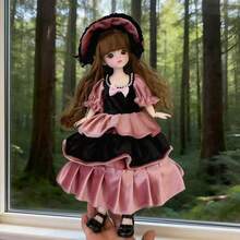 [Random Doll Style] Mori Style New 6 Inch 30cm BJD Doll Multi-Joint Little Princess Dress, Cute Lolita Changeable Doll Clothes - Multicolor - View 3