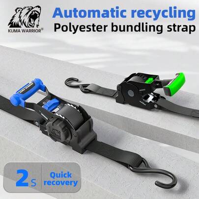 1 pieza Correa de amarre ajustable con trinquete, resistencia a la tracción de 1499 libras, uso estándar, transporte para vehículos todoterreno, cortadoras de césped, carga, cajas y otros equipos pequeños