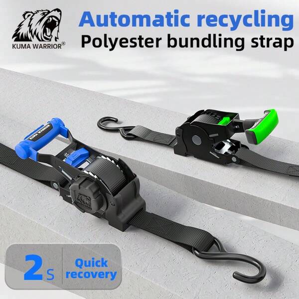 1 pieza Correa de amarre ajustable con trinquete, resistencia a la tracción de 1499 libras, uso estándar, transporte para vehículos todoterreno, cortadoras de césped, carga, cajas y otros equipos pequeños