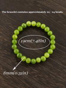 1条天然橄榄石手链，女士真绿水晶串珠手链，女士首饰，幸运手链，圣诞礼物，送给妻子的礼物，送给祖父母的礼物（来自孙辈） - 綠色 - 查看 11