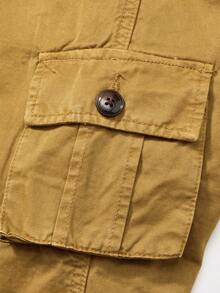 Men's Plus Size Cargo Pants, Pure Cotton Solid Color Washed Utility Work Trousers With Multiple Pockets, Durable Design – Outdoor Hiking, Daily Commute,Casual Campus Looks,Big And Tall - Rượu sâm banh - Xem 7