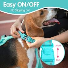 Breathable Dog Harness, Front & Back D-Rings, Padded Oxford Cloth Pet Vest, Anti-Choke & Escape-Proof - Mint Blue - View 5