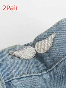 1 Pair/2 Pairs Waist Shaping Wing Buckle, With Detachable No-Drill No-Sew Buckle, Suitable For Jeans - Detachable Waist Belt Tightener - Multicolor - View 13