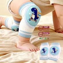 1 对婴儿爬行护膝，刺绣设计，防滑透气网眼面料，适合 0-3 岁儿童爬行、行走、户外/室内活动和防滑保护