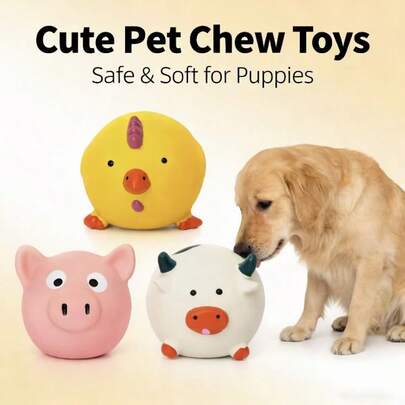 1pc Animal Design Interactive Pet Squeaky Toy For Dogs And Cats