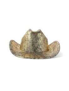 1顶炫彩黑色牛仔帽，面料反射彩虹光泽，未来感十足的宽檐设计修饰脸型，适合音乐节、派对、日常佩戴。 - 禮帽 - 查看 6