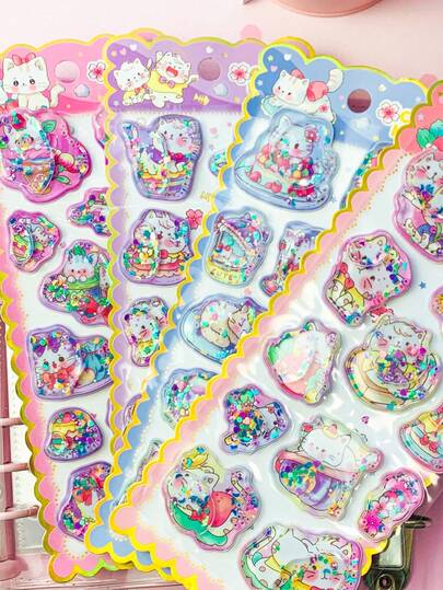 These 3D Embossed Stickers, 3D Stickers, Gem Stickers, Crystal Stickers, Cute Decorative Stickers, Sponge Stickers And Plastic Stickers Come In 2 Designs. They Can Be Used To Make Sticker Albums, Notebooks, Refrigerators, And Even Decorate Your Own Phone Cases.