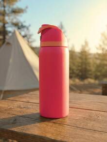 0walai Peach Pink Vacuum Flask With Straw 32oz,945ML, Cold And Hot Water Can Be Insulated, Beautiful Appearance, Exquisite Workmanship, Suitable For Camping, Work, Indoor Use,Suitable For Gift,Perfect For Valentine's Day,Birthday,Giving Day. - Màu Hồng Tươi - Xem 3