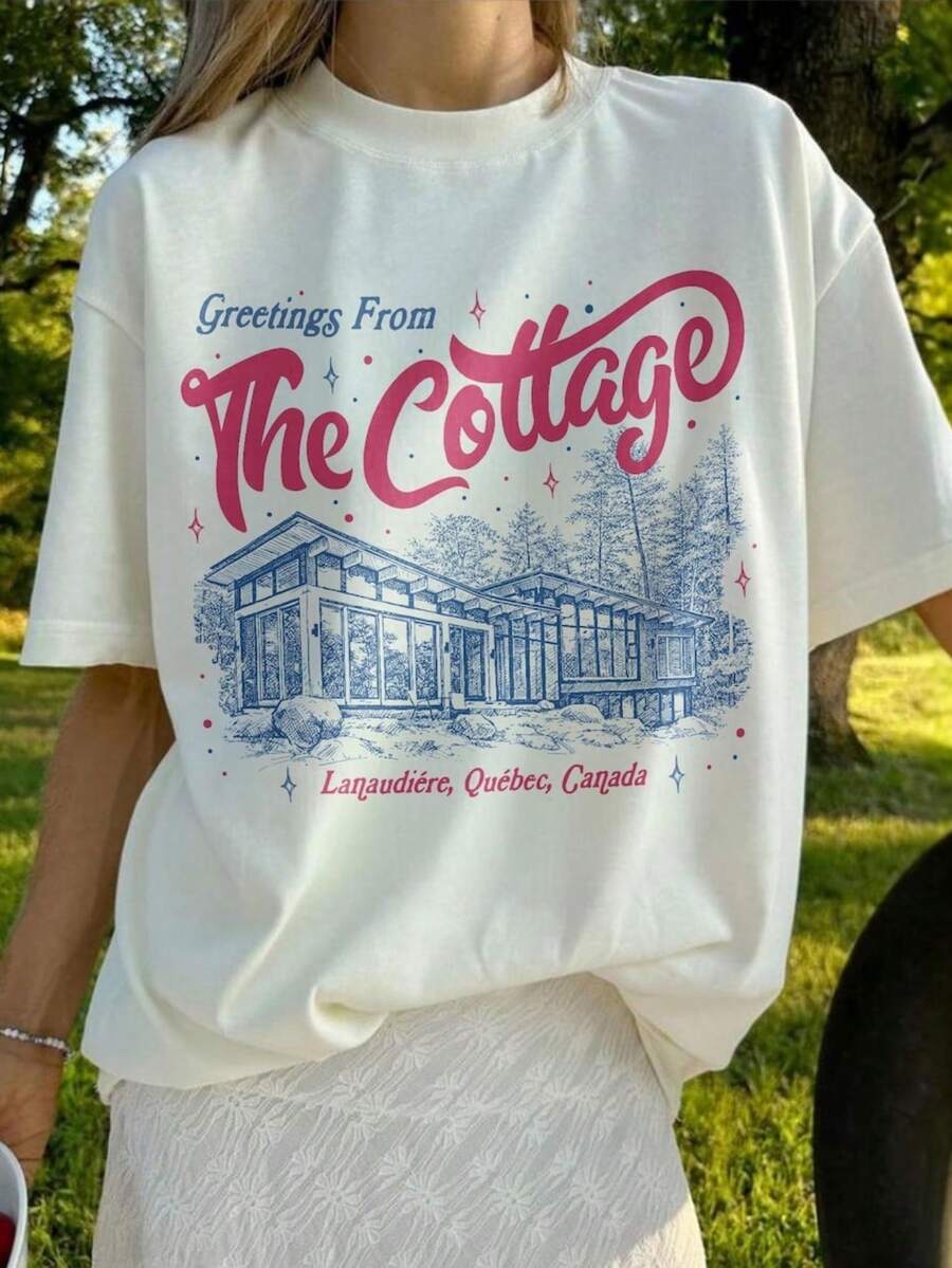 1PC Women's Plus Size Valentines Shirt Heated Rivalry The Cottage Tee, Coming To The Cottage TShirt, Romance Hockey Tee, Book Movie Fans Gift - trắng - Xem 1