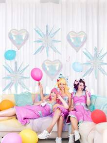 Globos de corazón de aluminio de 18 pulgadas para decoración de boda, cumpleaños y fiesta de propuesta - Multicolor - Ver 4