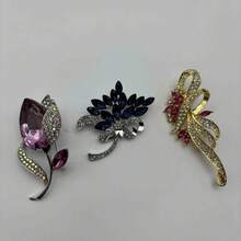 3pcs Sparkling Purple & Red Ruby Sister Brooch Set, Ideal Holiday & Valentine's Gift - Purple - View 10