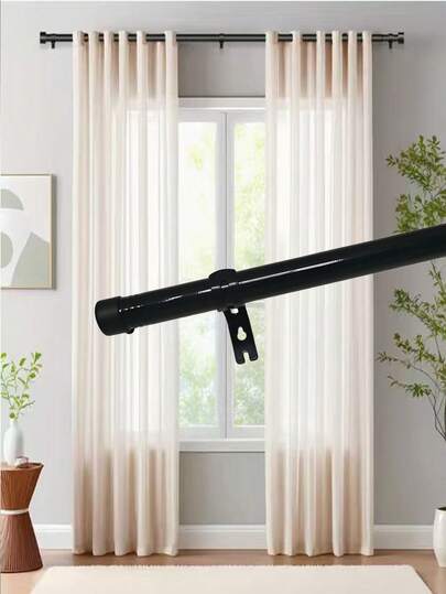 Schwarze Gardinenstange (5/8 Zoll), robust, für Schlafzimmer, mit Halterungen, Geschenk zum Geburtstag/Abschluss