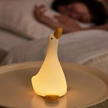 1pc Rechargeable Silicone Duckling Night Light, Smart Touch Control 3 Brightness Levels, Auto Shut Off Timer, Cute Bedroom Atmosphere Lamp, Gift For Friends - Yellow - View 9