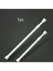 2pcs Adjustable Spring Tension Curtain Rods, Expandable Spring Curtain Tension Rods For Windows, Bathrooms, Cabinets, Kitchens - White - View 13