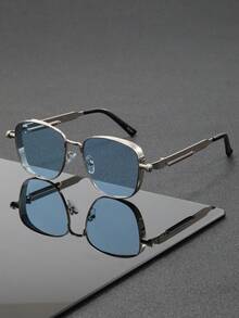 1-2pcs Men Metal Geometric Superior Quality Luxury Never Outdated Fashion Glasses For Fishing Boating Summer Holiday Gift Outdoor Casual Activities Vacation Outfits Street-Photography Accessories - Multicolor - View 14