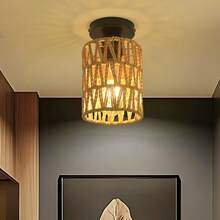 美式手工编织仿麻绳藤编吊灯，适用于民宿、餐厅、酒店、酒吧、走廊等场所。 - 多款 - 查看 3