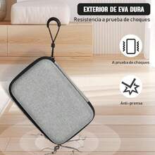 Organizador Portátil, Estuche para Cables y Cargadores para Viaje, Bolsa para Accesorios Electrónicos, Multifuncional Bolsa para Accesorios Electrónicos para Cable, Cargador, USB, Tarjeta SD(Gris),40873458 - Multicolor - Ver 6