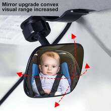 Espejo Retrovisor para Bebé, Espejo de Observación para Autos con Clip, 360° Ajustable, Gran Visión Curva, 9x6cm,  para Niños En Asiento Trasero, Amplia Visibilidad,40874307 - Multicolor - Ver 5