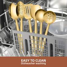 6pcs Stainless Steel Flatware Set, Including Soup Spoon, Ladle, Serving Spoon, Suitable For Home, Kitchen, Hotel, Buffet, Party, Christmas Gift, School Supplies - Silver - View 6