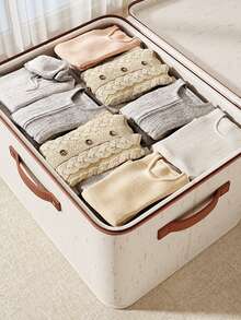 1 Hộp đựng đồ gấp gọn có nắp, túi đựng đồ di động dung tích lớn, giá đựng đồ độc lập tiết kiệm không gian, thích hợp cho phòng ngủ và phòng tắm - Hộp đựng đồ gấp gọn, nhẹ, treo tường, lý tưởng để đựng chăn, khăn tắm, ga trải giường, áo len, thuốc men, đồ dùng giường ngủ, v.v., rất phù hợp cho phòng ngủ và lưu trữ quần áo. - Màu be - Xem 5