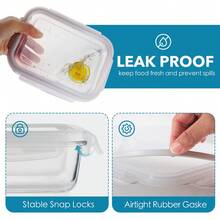 4 Pack Extra Large Capacity Glass Food Storage Containers With Airtight Lids, Glass Meal Prep Containers, Lunch Office Meal For Microwave, Oven, Freezer And Dishwasher, Leakage-Proof Technology - màu đen - Xem 3