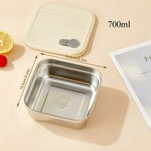 1pc 600/700ml Multifunctional 304 Stainless Steel Bento Lunch Box, Portable Leak Proof Lunch Containers With Lid, Fruit Salad Food Storage Container, Refrigeration & Dishwasher Allowable, Fresh-Keeping Box, Suitable For Student And Adult Use In Home, School, Dorm, Office, Outdoor Camping, Picnic, Travel, Back To School - Multicolor - View 28
