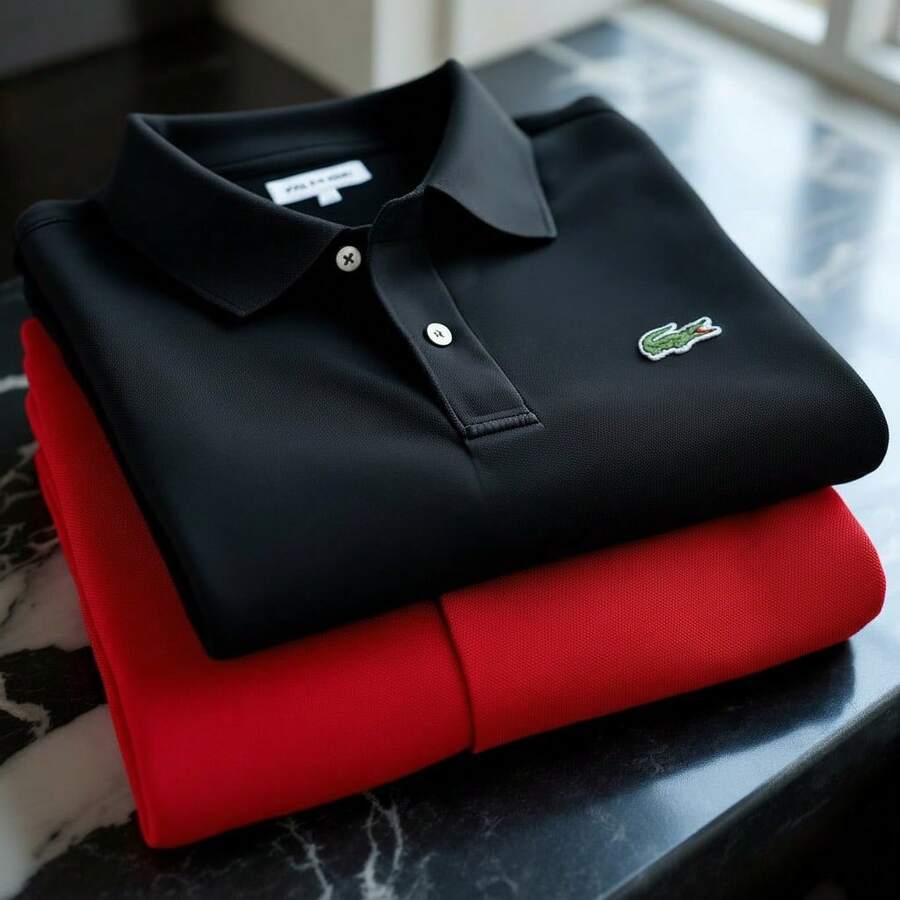 BLACK AND ROYAL Combo KIT 2 Men's Premium Slim Technological Polo Shirt - ĐEN ĐỎ - Xem 1