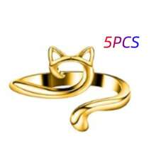 Adjustable Geometric Cat Ring, Knitting Ring Accessories With Animal Tension Rings And Needle Markers, Adjustable Dragon Needle Knitting Rings With Storage Box, Crochet Stitch Markers, Personalized Knitting Ribbon Accessories Crochet Yarn Thai Silver Finger Rings, Knitting Crochet Tail Ring Set - Multicolor - View 14