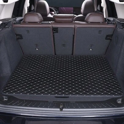 1pc Universal Car Trunk Mat - Embroidered PU Leather Car Cargo Liner, Fit For Hatchback Sedan SUV Models (Choose Size)