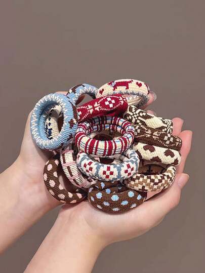 4/8pcs Thick Towel Scrunchies, Women Hair Ties For Low Ponytail, Non-Damaging Elastic Hair Bands, High Stretch & Durable Hair Accessories, Suitable For Casual & Daily Wear