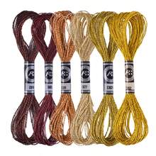 Set de 19 colores de hilos metálicos de bordado, 152 metros por color, hilos de poliéster brillantes adecuados para punto de cruz, pulseras de la y manualidades DIY - Set de 19 colores - Multicolor - Ver 16