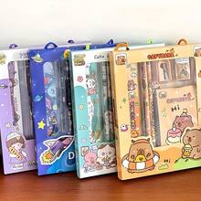 1盒/6件套卡通可爱文具套装，精致铅笔套装，趣味设计，包括铅笔、尺子、橡皮、卷笔刀、笔记本；非常适合作为课堂奖励、返校用品和节日礼物。 - 彩色 - 查看 4