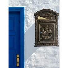 Decorative Lock Mailbox Outdoor - Metal Wall-Mounted Mailbox - Vintage Cast Iron Locking Mailbox - BlackGold - View 5