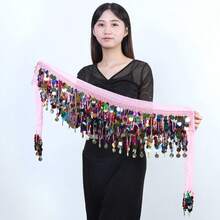 肚皮舞亮片流苏裙，时尚肚皮舞腰裙 - 彩色 - 查看 27