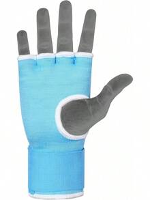 Guantes interiores acolchados de gel con envolturas de mano para boxeo (vienen en par) - Azul - Ver 5