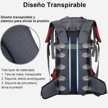 HAKUKU Mochila Impermeable 60l Transpirable y Ligera Para Senderismo Montañismo Escalada, Viaje, Campismo Deportes al Aire Libre, Ciclismo, Mochila Táctica Para Hombre Mujer - Nergo 02 - Ver 5
