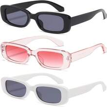 1pcNew 2026kimorn Rectangular Sunglasses For Men And Women Fashion Retro Fashion Sunglasses 90s Retro UV 400 Protective Square Frame K1200 - Black Frame Grey Lens+ Frame Grey Lens - View 38