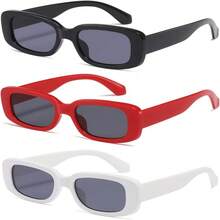 1pcNew 2026kimorn Rectangular Sunglasses For Men And Women Fashion Retro Fashion Sunglasses 90s Retro UV 400 Protective Square Frame K1200 - Black Frame Grey Lens+ Frame Grey Lens - View 44