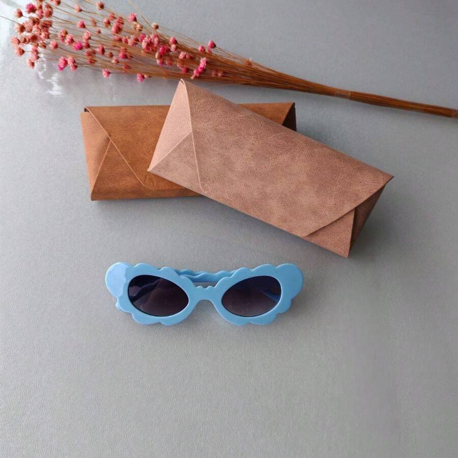 Girls' Fashion Glasses 2026 Cat-Eye With Cute Flowers Various Colors - 淺藍色 - 查看 1