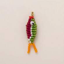 1pc Bohemian Style Colorful Beaded Small Fish Pendant |   Copper Plated Gold Plated, Suitable For Fashion Accessories Of Jewelry, Ideal For Daily, Party, And Vacation Occasions, For Teenager., For Teenager - 風格小魚 4 - 查看 3
