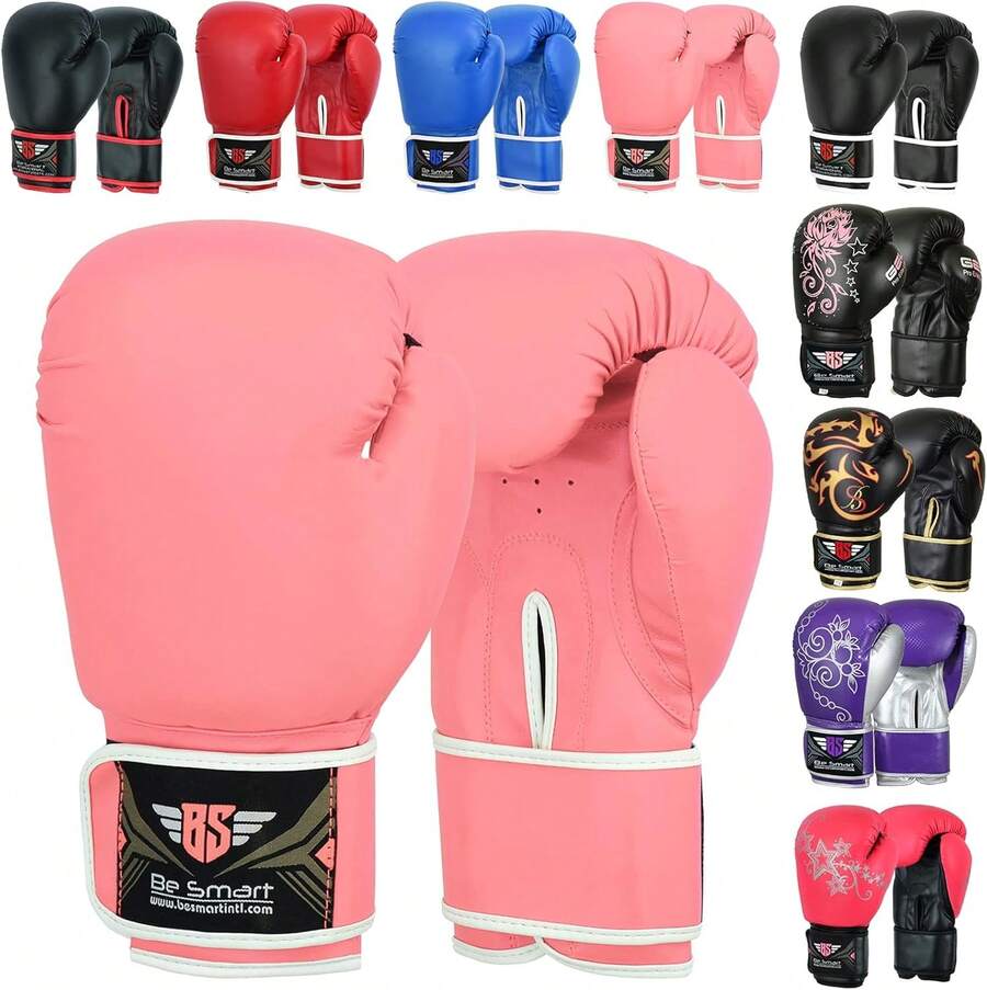 Guantes de boxeo para niños de 4 a 12 años, 4 onzas, 6 onzas, guantes de entrenamiento para niños, guantes de boxeo juvenil, guantes de entrenamiento para jóvenes, guantes de entrenamiento - Negro - Ver 1
