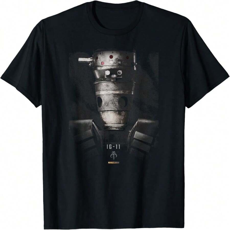 Ys Wars Brand The Mandalorian IG-11 Dark Portrait T-Shirt - 黑色 3 - 查看 1