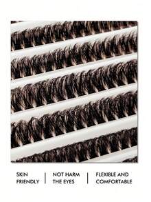 200 Stück D-Curl dicke schwarze Einzelwimpern, 80D-Curl, 9-16mm gemischte Länge, flauschig natürlich, weich & leicht, DIY Wimpernverlängerung, geeignet für den Alltag, Hochzeit, Date, Party, Musikfestival und andere Anlässe. Wimpernbüschel, einzelne Kunstwimpern, Kunstwimpern - D - Übersicht 3