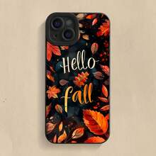 Herbst Ahornblatt Weihnachtselch Muster Handyhülle für iPhone 17 16 15 Pro Max 14 13 12 11 17Air 16E XS X XR 7 8 Plus Weiche Hülle - Schwarz - Übersicht 8