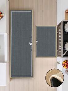 3.5mm Thick Soft Rubber Linen Kitchen Mat, Solid Color Luxury Style Kitchen Absorbent Rug, Edged Carpet To Prevent Peeling, Water-Absorbing And Easy To Clean Mat, Linen Surface, Sponge Middle Layer, Rubber Bottom, Suitable For Kitchen Rugs, Kitchen Decor, Wedding Decor, Home Decor, Bathroom Mat, Entryway Mat, Laundry Room Mat, Hallway Carpet, Living Room Mat, Etc. - Multicolor - View 8